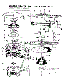 Motor, Heater & Spray Arm Details parts for Kenmore Dishwasher 587.741001 (587741001, 587 741001) from AppliancePartsPros.com