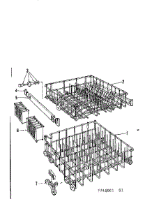 Rack Asm parts for Kenmore Dishwasher 587.741004 (587741004, 587 741004) from AppliancePartsPros.com