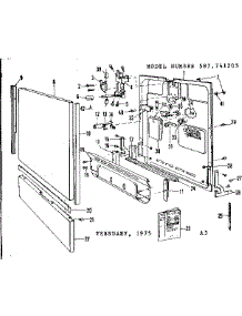 Door Details parts for Kenmore Dishwasher 587.741205 (587741205, 587 741205) from AppliancePartsPros.com