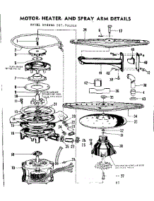 Motor, Heater And Spray Arm Details parts for Kenmore Dishwasher 587.760310 (587760310, 587 760310) from AppliancePartsPros.com