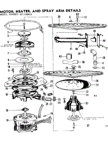 Motor, Heater And Spray Arm Details parts for Kenmore Dishwasher 587.760413 (587760413, 587 760413) from AppliancePartsPros.com