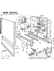 Door Details parts for Kenmore Dishwasher 587.760712 (587760712, 587 760712) from AppliancePartsPros.com