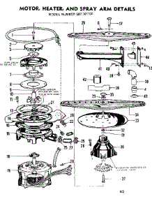 Motor, Heater And Spray Arm parts for Kenmore Dishwasher 587.761104 (587761104, 587 761104) from AppliancePartsPros.com