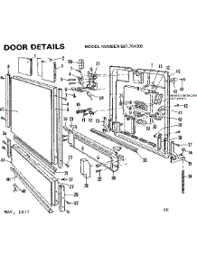 Door Details parts for Kenmore Dishwasher 587.764200 (587764200, 587 764200) from AppliancePartsPros.com