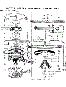 Motor / Heater / Spray Arm Details parts for Kenmore Dishwasher 587.771410 (587771410, 587 771410) from AppliancePartsPros.com