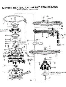 Motor, Heater, And Spray Arm Details parts for Kenmore Dishwasher 587.772300 (587772300, 587 772300) from AppliancePartsPros.com