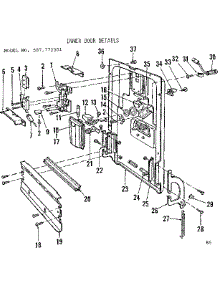 Inner Door Details parts for Kenmore Dishwasher 587.772301 (587772301, 587 772301) from AppliancePartsPros.com