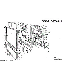 Door Details parts for Kenmore Dishwasher 587.773300 (587773300, 587 773300) from AppliancePartsPros.com