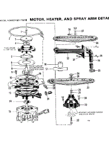 Motor, Heater, And Spray Arm Details parts for Kenmore Dishwasher 587.775311 (587775311, 587 775311) from AppliancePartsPros.com