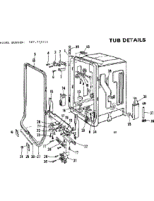 Tub Details parts for Kenmore Dishwasher 587.775311 (587775311, 587 775311) from AppliancePartsPros.com