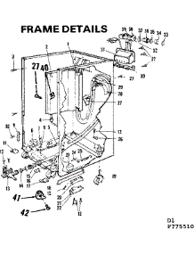 Frame Details parts for Kenmore Dishwasher 587.775510 (587775510, 587 775510) from AppliancePartsPros.com