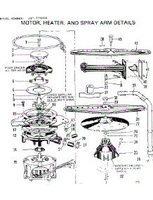 Motor, Heater, And Spray Arm Details parts for Kenmore Dishwasher 587.779300 (587779300, 587 779300) from AppliancePartsPros.com