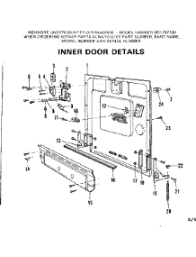 Inner Door Details parts for Kenmore Dishwasher 587.797100 (587797100, 587 797100) from AppliancePartsPros.com