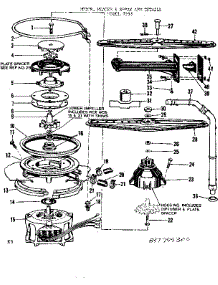 Motor, Heater & Spray Arm Details parts for Kenmore Dishwasher 587.799300 (587799300, 587 799300) from AppliancePartsPros.com