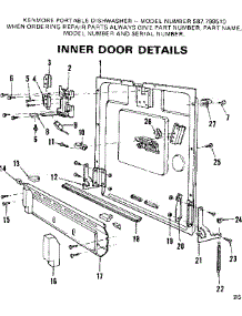 Inner Door Details parts for Kenmore Dishwasher 587.799510 (587799510, 587 799510) from AppliancePartsPros.com