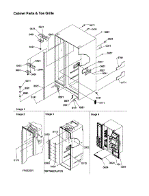 Cabinet Parts And Toe Grille parts for Kenmore Refrigerator 596.58635890 (59658635890, 596 58635890) from AppliancePartsPros.com