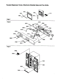 Dispenser / Elec. Bracket / Toe Grille parts for Kenmore Refrigerator 596.58695890 (59658695890, 596 58695890) from AppliancePartsPros.com