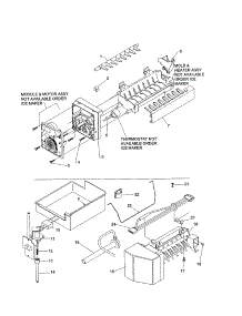 Icemaker Assembly parts for Kenmore Refrigerator 596.61109101 (59661109101, 596 61109101) from AppliancePartsPros.com