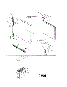 Door Handles And Accessories parts for Kenmore Refrigerator 596.61144101 (59661144101, 596 61144101) from AppliancePartsPros.com