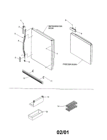 Door Handle / Accessories parts for Kenmore Refrigerator 596.61152100 (59661152100, 596 61152100) from AppliancePartsPros.com