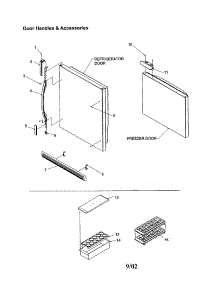 Door Handles / Accessories parts for Kenmore Refrigerator 596.61272100 (59661272100, 596 61272100) from AppliancePartsPros.com