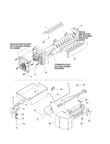 Ice Maker Assembly parts for Kenmore Refrigerator 596.61292101 (59661292101, 596 61292101) from AppliancePartsPros.com