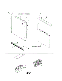 Door Handles / Accessories parts for Kenmore Refrigerator 596.61803101 (59661803101, 596 61803101) from AppliancePartsPros.com