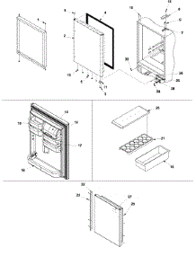 Refrigerator Door parts for Kenmore Refrigerator 596.62912200 (59662912200, 596 62912200) from AppliancePartsPros.com