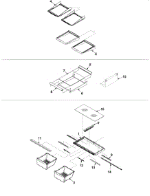 Refrigerator Shelving parts for Kenmore Refrigerator 596.63222200 (59663222200, 596 63222200) from AppliancePartsPros.com