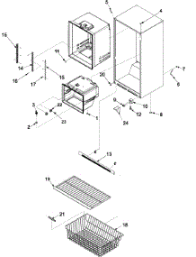 Interior Cabinet & Freezer Shelving parts for Kenmore Refrigerator 596.66992401 (59666992401, 596 66992401) from AppliancePartsPros.com
