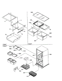 Shelving parts for Kenmore Refrigerator 596.70004002 (59670004002, 596 70004002) from AppliancePartsPros.com