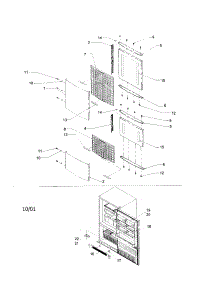 Door Panel And Grille parts for Kenmore Refrigerator 596.71002100 (59671002100, 596 71002100) from AppliancePartsPros.com