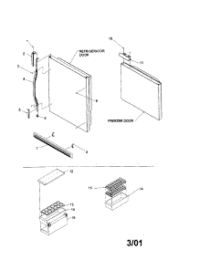 Door Handles And Accessories parts for Kenmore Refrigerator 596.71282100 (59671282100, 596 71282100) from AppliancePartsPros.com