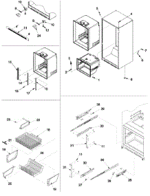 Interior Cabinet & Freezer Shelving parts for Kenmore Refrigerator 596.72253202 (59672253202, 596 72253202) from AppliancePartsPros.com