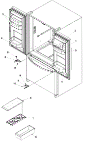 Ref Dr Storage & Center Hinges parts for Kenmore Refrigerator 596.73502300 (59673502300, 596 73502300) from AppliancePartsPros.com