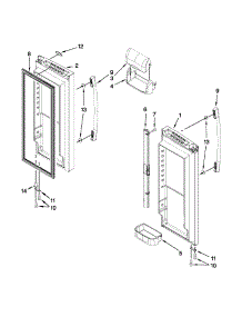 Refrigerator Door parts for Kenmore Refrigerator 596.79219011 (59679219011, 596 79219011) from AppliancePartsPros.com