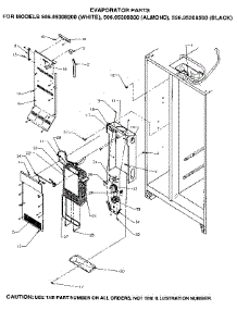 Evaporator parts for Kenmore Refrigerator 596.95308800 (59695308800, 596 95308800) from AppliancePartsPros.com