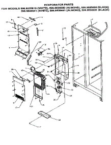 Evaporator parts for Kenmore Refrigerator 596.9535651 (5969535651, 596 9535651) from AppliancePartsPros.com