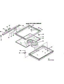 Main Top Cook Surface parts for Kenmore Range 628.4537891 (6284537891, 628 4537891) from AppliancePartsPros.com