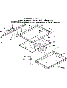 Main Top Cook Surface parts for Kenmore Range 628.4537894 (6284537894, 628 4537894) from AppliancePartsPros.com