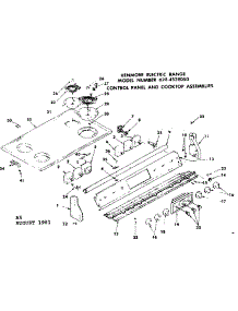 Control Panel And Cooktop Assemblies parts for Kenmore Range 628.4538050 (6284538050, 628 4538050) from AppliancePartsPros.com
