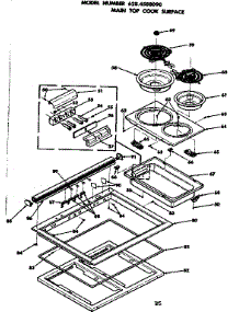 Main Top Cook Surface parts for Kenmore Range 628.4588090 (6284588090, 628 4588090) from AppliancePartsPros.com