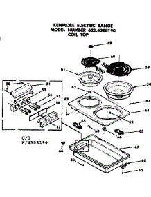 Foil Top Standard Equipment parts for Kenmore Range 628.4588190 (6284588190, 628 4588190) from AppliancePartsPros.com