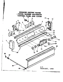 Control Panel And Cover parts for Kenmore Range 628.4588250 (6284588250, 628 4588250) from AppliancePartsPros.com
