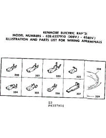 Wiring And Wiring Terminals parts for Kenmore Range 628.6367910 (6286367910, 628 6367910) from AppliancePartsPros.com