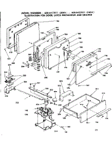 Door, Latch Mechanism And Drawer parts for Kenmore Range 628.6417811 (6286417811, 628 6417811) from AppliancePartsPros.com