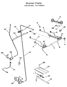 Burner parts for Kenmore Range 628.7839093 (6287839093, 628 7839093) from AppliancePartsPros.com