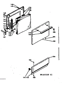 Door And Bottom Panel parts for Kenmore Range 628.9107210 (6289107210, 628 9107210) from AppliancePartsPros.com