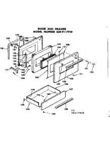 Door And Drawer parts for Kenmore Range 628.9117910 (6289117910, 628 9117910) from AppliancePartsPros.com