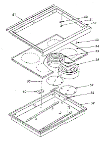 Main Top Cook Surface parts for Kenmore Range 628.9187610 (6289187610, 628 9187610) from AppliancePartsPros.com